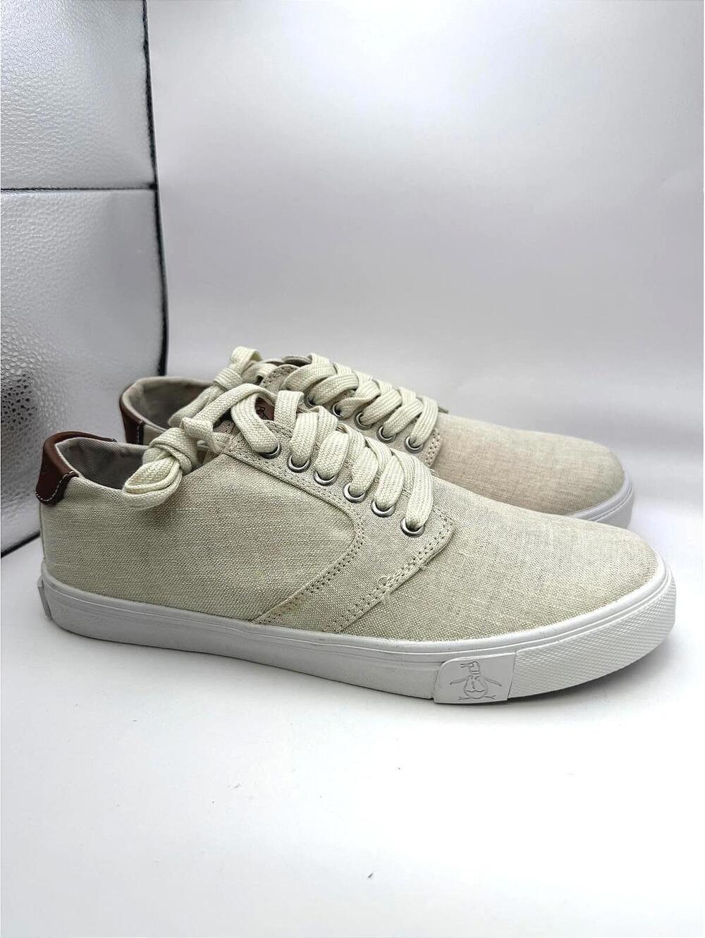 Original Penguin Beige Canvas Sneakers Men's 7.5